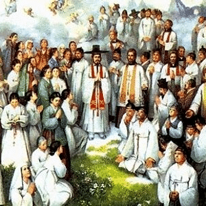 Imagem de Santo André Kim e companheiros mártires no céu