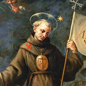 Imagem de São João de Capistrano vestindo roupa de Franciscano