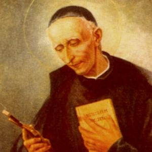 Imagem de São José Pignatelli admirando um crucifixo na mão