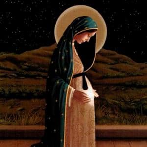 Imagem de Nossa Senhora grávida, prestes a dar a luz... Ela olha para a barriga como que esperando o Salvador nascer... Festa conhecida como Nossa Senhora do Ó