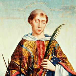 Imagem do diácono São Vicente de Saragoça com uma bíblia e uma palma na mão