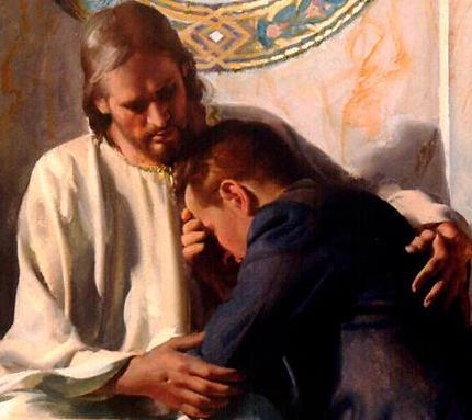 Exame de Consciência - Imagem de Jesus abraçando uma pessoa que se confessa